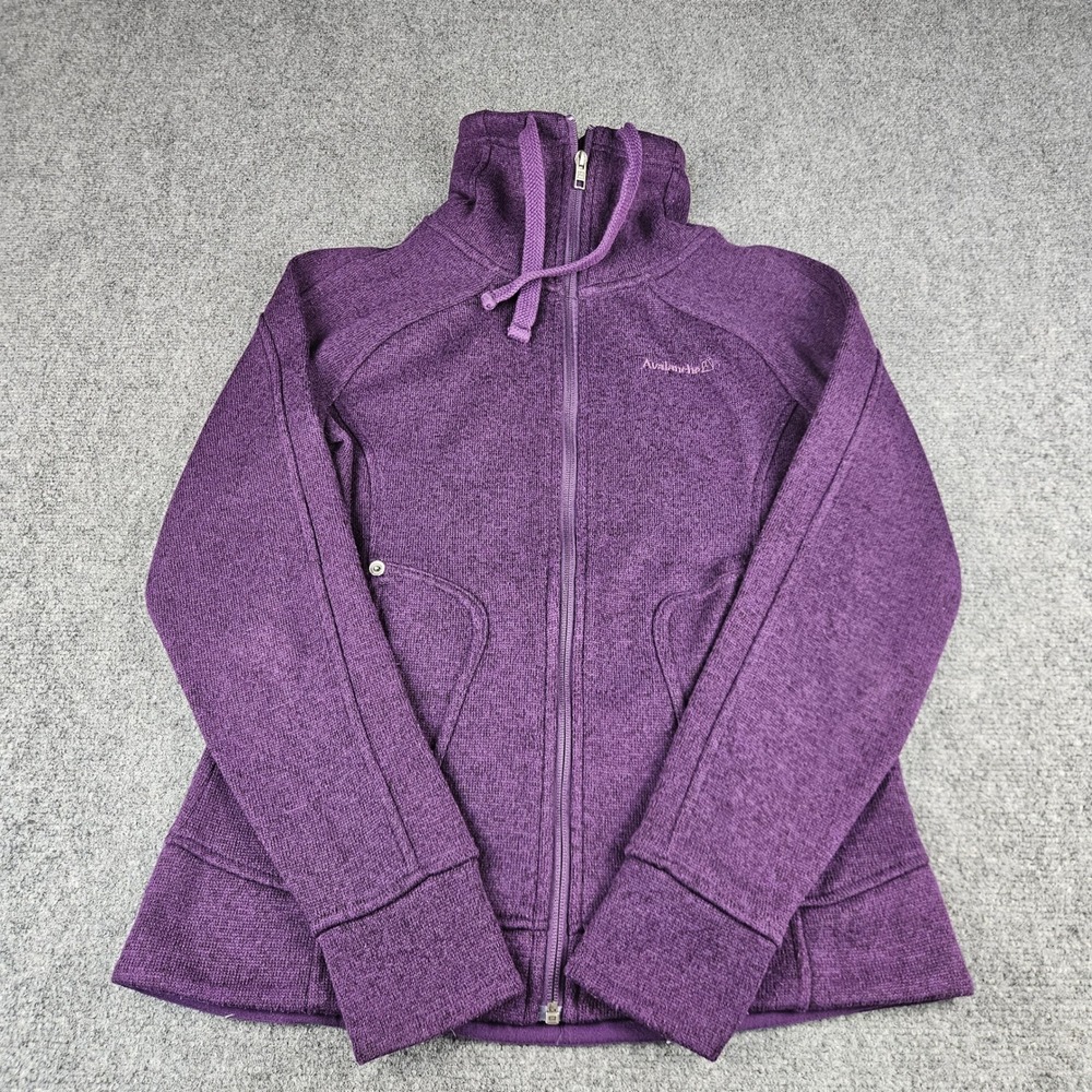 Avalanche Womens Purple Full Zip Fleece Jacket Funnel Neck Thumbholes Small